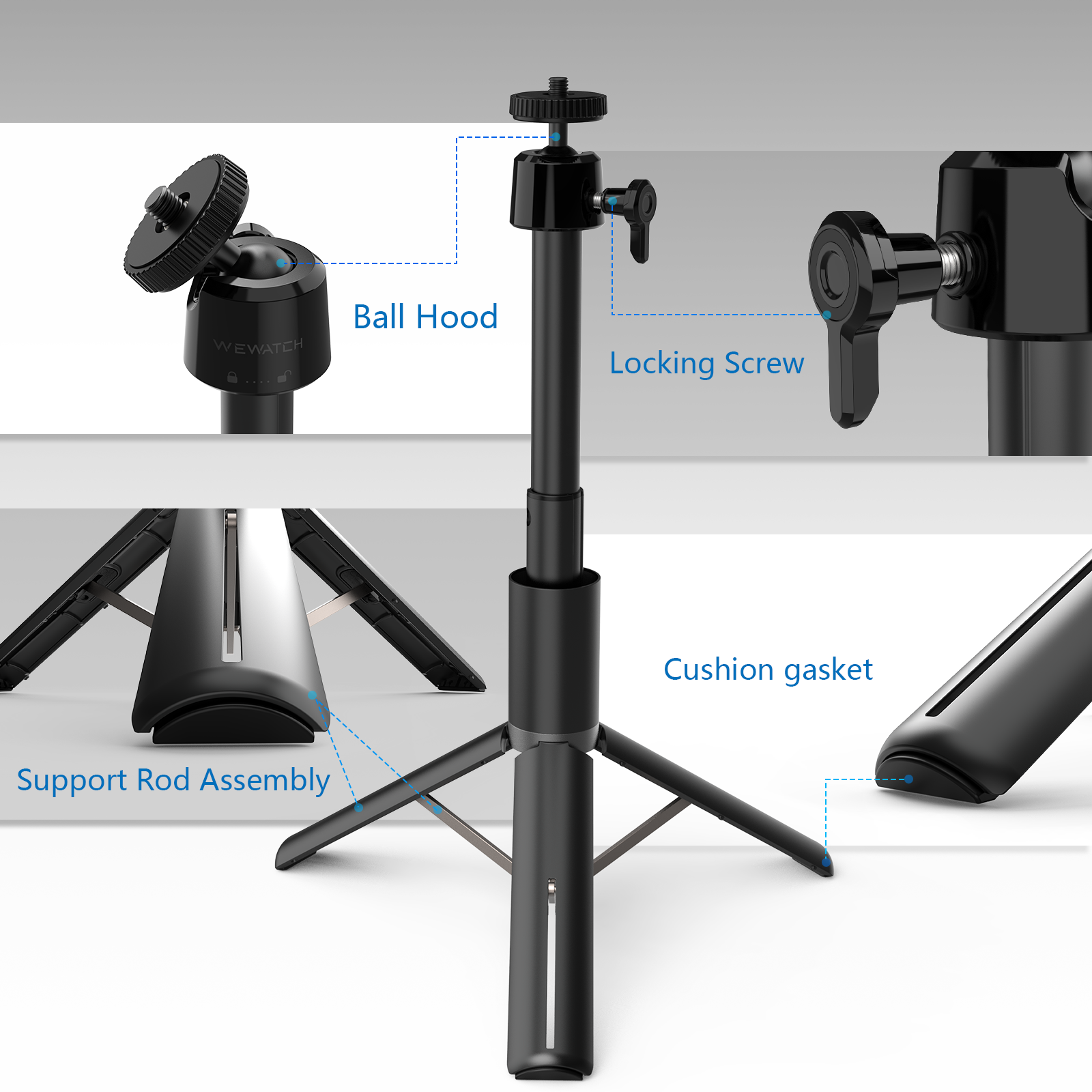 Mini Projector Tripod Stand, Portable and Adjustable Tripod Stand